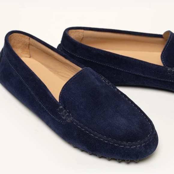 M. GEMI | The Felize Suede Moccasin Driving Loafer in Blue | Sz 8.5 Wide - Picture 2 of 16